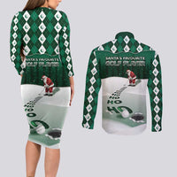 Golf Christmas Couples Matching Long Sleeve Bodycon Dress and Long Sleeve Button Shirt Driving Home Fooore Xmas - Wonder Print Shop