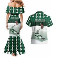 Golf Christmas Couples Matching Mermaid Dress and Hawaiian Shirt Driving Home Fooore Xmas - Wonder Print Shop