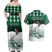 Golf Christmas Couples Matching Off Shoulder Maxi Dress and Hawaiian Shirt Driving Home Fooore Xmas - Wonder Print Shop