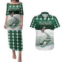 Golf Christmas Couples Matching Puletasi and Hawaiian Shirt Driving Home Fooore Xmas - Wonder Print Shop