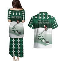 Golf Christmas Couples Matching Puletasi and Hawaiian Shirt Driving Home Fooore Xmas - Wonder Print Shop