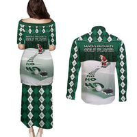 Golf Christmas Couples Matching Puletasi and Long Sleeve Button Shirt Driving Home Fooore Xmas - Wonder Print Shop