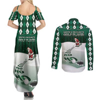 Golf Christmas Couples Matching Summer Maxi Dress and Long Sleeve Button Shirt Driving Home Fooore Xmas - Wonder Print Shop