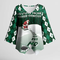 Golf Christmas Kimono Sleeve Blouse Driving Home Fooore Xmas - Wonder Print Shop