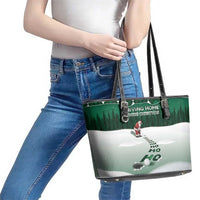 Golf Christmas Leather Tote Bag Driving Home Fooore Xmas - Wonder Print Shop