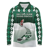Golf Christmas Long Sleeve Polo Shirt Driving Home Fooore Xmas - Wonder Print Shop