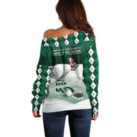Golf Christmas Off Shoulder Sweater Driving Home Fooore Xmas - Wonder Print Shop