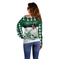 Golf Christmas Off Shoulder Sweater Driving Home Fooore Xmas - Wonder Print Shop