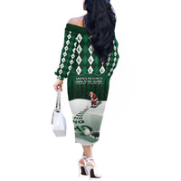 Golf Christmas Off The Shoulder Long Sleeve Dress Driving Home Fooore Xmas - Wonder Print Shop