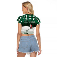 Golf Christmas Raglan Cropped T Shirt Driving Home Fooore Xmas - Wonder Print Shop
