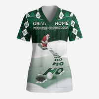 Golf Christmas Scrub Top Driving Home Fooore Xmas - Wonder Print Shop