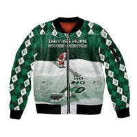 Golf Christmas Sleeve Zip Bomber Jacket Driving Home Fooore Xmas - Wonder Print Shop
