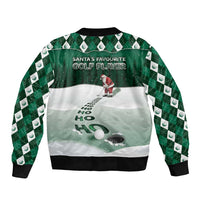 Golf Christmas Sleeve Zip Bomber Jacket Driving Home Fooore Xmas - Wonder Print Shop