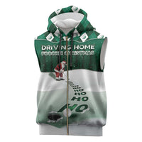 Golf Christmas Sleeveless Zip Hoodie Driving Home Fooore Xmas - Wonder Print Shop