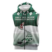 Golf Christmas Sleeveless Zip Hoodie Driving Home Fooore Xmas - Wonder Print Shop
