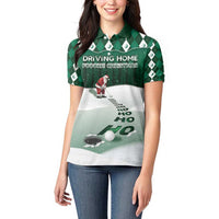 Golf Christmas Women Polo Shirt Driving Home Fooore Xmas - Wonder Print Shop
