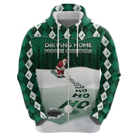 Golf Christmas Zip Hoodie Driving Home Fooore Xmas - Wonder Print Shop