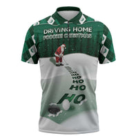 Golf Christmas Zipper Polo Shirt Driving Home Fooore Xmas - Wonder Print Shop