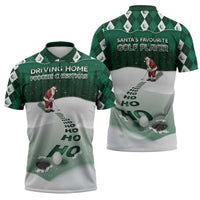 Golf Christmas Zipper Polo Shirt Driving Home Fooore Xmas - Wonder Print Shop