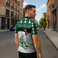 Golf Christmas Zipper Polo Shirt Driving Home Fooore Xmas - Wonder Print Shop