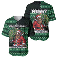 Bigfoot Christmas Baseball Jersey Squatching Through The Snow - Wonder Print Shop