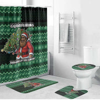 Bigfoot Christmas Bathroom Set Squatching Through The Snow - Wonder Print Shop