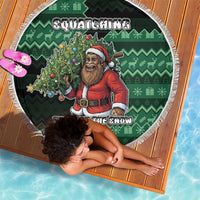 Bigfoot Christmas Beach Blanket Squatching Through The Snow - Wonder Print Shop