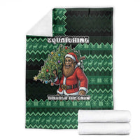 Bigfoot Christmas Blanket Squatching Through The Snow - Wonder Print Shop