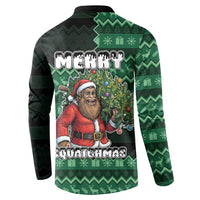 Bigfoot Christmas Button Sweatshirt Squatching Through The Snow - Wonder Print Shop