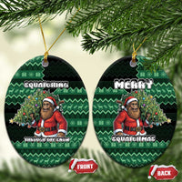 Bigfoot Christmas Ceramic Ornament Squatching Through The Snow - Wonder Print Shop