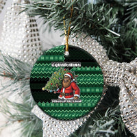 Bigfoot Christmas Ceramic Ornament Squatching Through The Snow - Wonder Print Shop