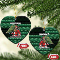 Bigfoot Christmas Ceramic Ornament Squatching Through The Snow - Wonder Print Shop