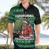 Bigfoot Christmas Hawaiian Shirt Squatching Through The Snow - Wonder Print Shop