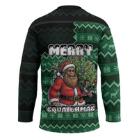 Bigfoot Christmas Hockey Jersey Squatching Through The Snow - Wonder Print Shop