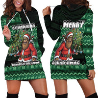 Bigfoot Christmas Hoodie Dress Squatching Through The Snow - Wonder Print Shop