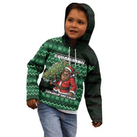 Bigfoot Christmas Kid Hoodie Squatching Through The Snow - Wonder Print Shop