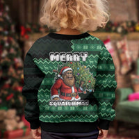 Bigfoot Christmas Kid Ugly Christmas Sweater Squatching Through The Snow - Wonder Print Shop
