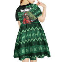 Bigfoot Christmas Kid Short Sleeve Dress Squatching Through The Snow - Wonder Print Shop