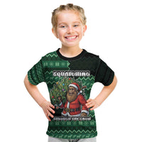 Bigfoot Christmas Kid T Shirt Squatching Through The Snow - Wonder Print Shop