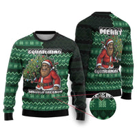 Bigfoot Christmas Ugly Christmas Sweater Squatching Through The Snow - Wonder Print Shop