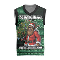 Bigfoot Christmas Knitted V-Neck Vest Squatching Through The Snow - Wonder Print Shop