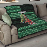 Bigfoot Christmas Quilt Squatching Through The Snow - Wonder Print Shop