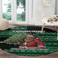 Bigfoot Christmas Round Carpet Squatching Through The Snow - Wonder Print Shop