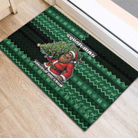 Bigfoot Christmas Rubber Doormat Squatching Through The Snow - Wonder Print Shop