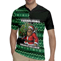 Bigfoot Christmas Rugby Jersey Squatching Through The Snow - Wonder Print Shop
