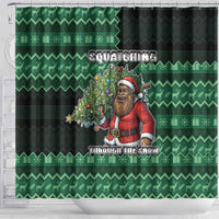Bigfoot Christmas Shower Curtain Squatching Through The Snow - Wonder Print Shop