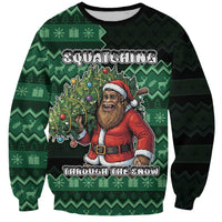 Bigfoot Christmas Sweatshirt Squatching Through The Snow - Wonder Print Shop