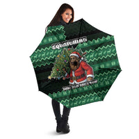 Bigfoot Christmas Umbrella Squatching Through The Snow - Wonder Print Shop