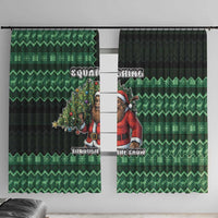 Bigfoot Christmas Window Curtain Squatching Through The Snow - Wonder Print Shop