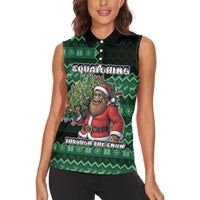 Bigfoot Christmas Women Sleeveless Polo Shirt Squatching Through The Snow - Wonder Print Shop